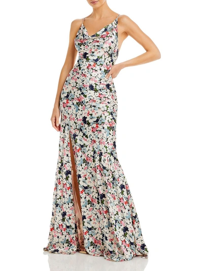 Cinq À Sept Womens Silk Cowl-neck Maxi Dress In Multi