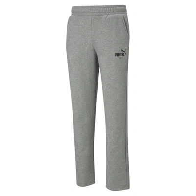 Puma Essentials Logo Men's Pants In Medium Gray Heather