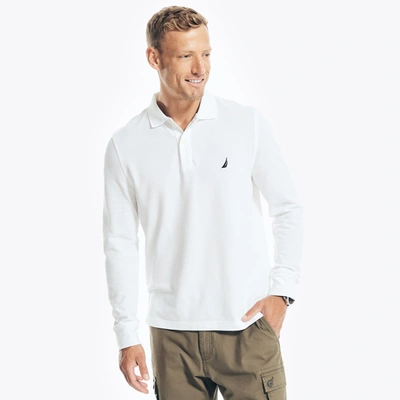 Nautica Mens Classic Fit Long-sleeve Deck Polo In Grey