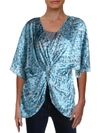 CQ BY CQ WOMENS PRINTED V-NECK BLOUSE