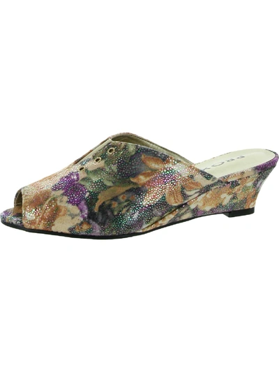 Proxy Aubine Womens Metallic Slip On Wedge Heels In Multi