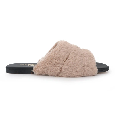 Yosi Samra Noro Faux Fur Slide Sandal In Beige