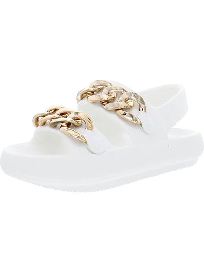 Kenneth Cole New York Womens Open Toe Casual Slingback Sandals In White