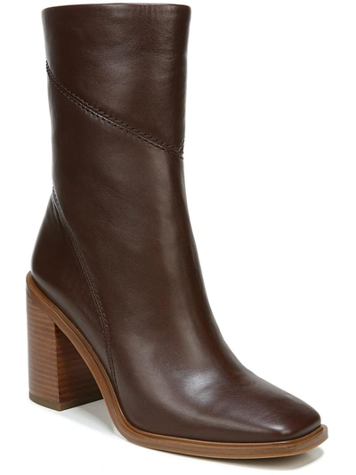 Franco Sarto Stevie Womens Zipper Square Toe Booties In Brown