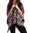 French Kyss Hannah Tassel Poncho In Black/red In Black