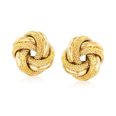 Ross-simons Italian 18kt Yellow Gold Love Knot Earrings