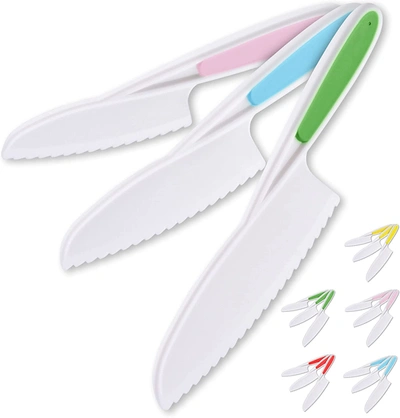 Zulay Kitchen Knife Set For Children To Cook And Cut Fruits, Vegetables And Cakes