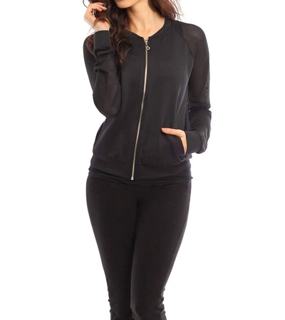 French Kyss Fiona Bomber Jacket In Black