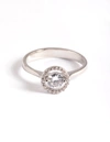 Lovisa Rhodium Cubic Zirconia Centre Stone With Halo Ring In Multi
