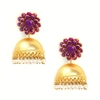 Sohi Gold-toned Dome Shaped Jhumkas Earrings In Red