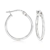 Ross-simons 14kt White Gold Hoop Earrings In Silver