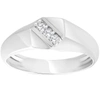 Pompeii3 Mens 1/10ct White Gold Diamond Flat Classic Anniversary Band 10k In Multi