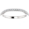 POMPEII3 1/5 CT CURVED DIAMOND GUARD ENHANCER WEDDING RING 14K WHITE GOLD