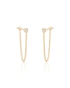 Ariana Rabbani Bezel-set Diamond Chain Earrings (1" Drop) In White