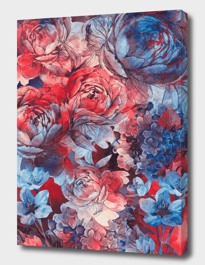 Curioos Flowers Red And Blue Pattern #flowers