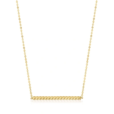 Rs Pure Ross-simons Italian 14kt Yellow Gold Twisted Bar Necklace