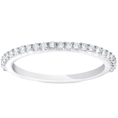 Pompeii3 1/4ct Diamond Wedding Ring 14k White Gold Stackable Womens Anniversary Band In Multi