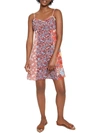 BAR III WOMENS FLORAL PRINT SHORT MINI DRESS