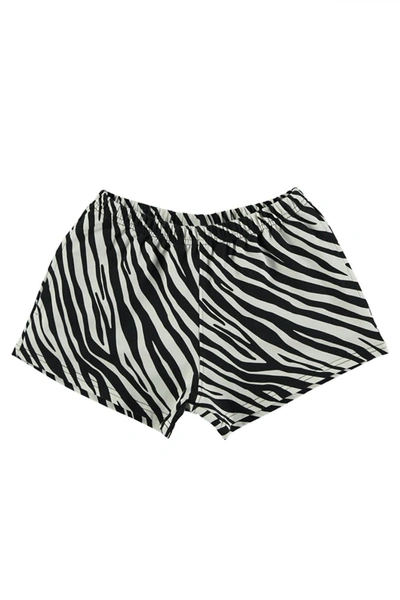 Yporqué Zebra Mini Shorts In Black & White