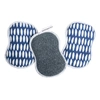 Once Again Home Co. Re:usable Sponges, Beans Pattern, Set Of 3, Navy Blue In Blue