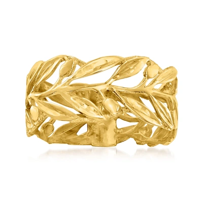 Ross-simons Italian 14kt Yellow Gold Openwork Leaf Ring