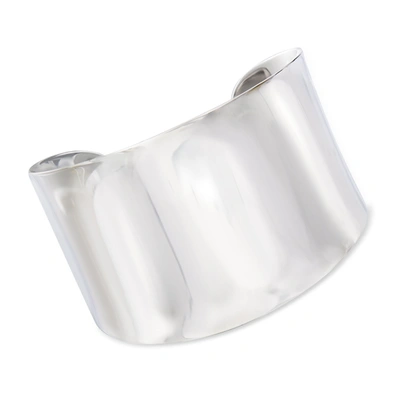 Ross-simons Sterling Silver Wide Polished Cuff Bracelet In White