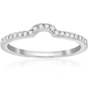 Pompeii3 1/6cttw Diamond Curved Wedding Ring Guard Engagement Enhancer Band 14k Gold In Multi