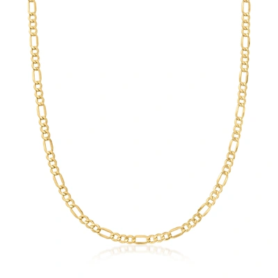 Canaria Fine Jewelry Canaria Men's 4.7mm 10kt Yellow Gold Figaro-link Necklace In White