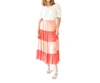 EMILY MCCARTHY TIERED MAXI SKIRT IN APRICOT COLORBLOCK
