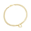 CANARIA FINE JEWELRY CANARIA 10KT YELLOW GOLD OPEN-SPACE HEART ANKLET