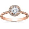 Pompeii3 3/4 Ct Lab Grown Diamond Mckenna Halo Engagement Ring 14k White, Yellow, Rose Gold In Multi