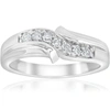 Pompeii3 1/2ct Diamond Mens Wedding Ring 10k White Gold In Multi
