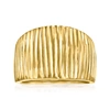 Ross-simons Italian 18kt Yellow Gold Ribbed Dome Ring In Gold