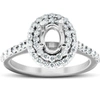 Pompeii3 3/4ct Double Halo Diamond Engagement Ring Oval Setting Semi Mount 14k White Gold In Multi
