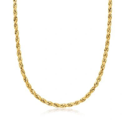 Canaria Fine Jewelry Canaria Men's 5.5mm 10kt Yellow Gold Rope Chain Necklace In White