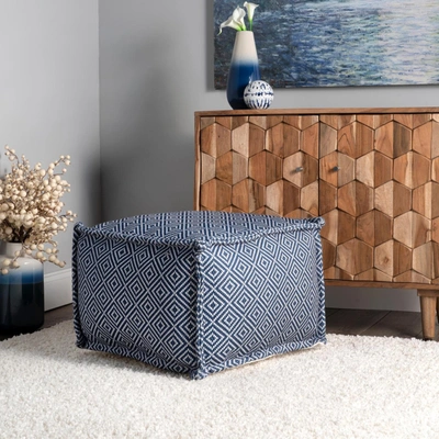 Nuloom Amalfi Aztec Print Indoor/outdoor Filled Ottoman Pouf