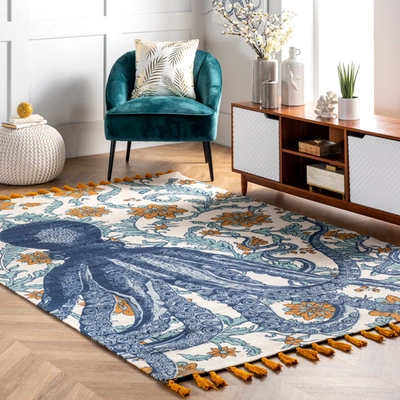 Nuloom Thomas Paul Flatweave Cotton Octopus Area Rug