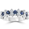 POMPEII3 2 1/2 CTTW BLUE SAPPHIRE & DIAMOND WEDDING ANNIVERSARY RING 14K WHITE GOLD