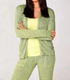 FRENCH KYSS MELANGE ZIP JACKET IN LIME