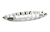 CLASSIC TOUCH DECOR BOAT SHAPED STAINLESS STEEL DISH WITH RIPPLED DESIGN