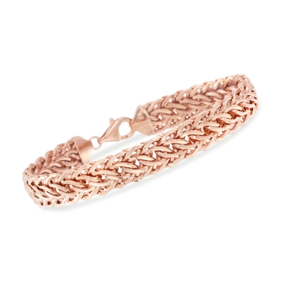 Ross-simons 14kt Rose Gold Woven-link Bracelet In Pink