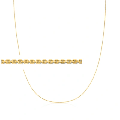 Canaria Fine Jewelry Canaria 1.1mm 10kt Yellow Gold Adjustable Cable Chain Necklace In White