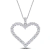 Mimi & Max 2 2/5 Ct Dew Created Moissanite Heart Pendant With Chain In Sterling Silver In Silver