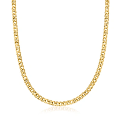 Canaria Fine Jewelry Canaria Men's 5.9mm 10kt Yellow Gold Cuban-link Necklace In White