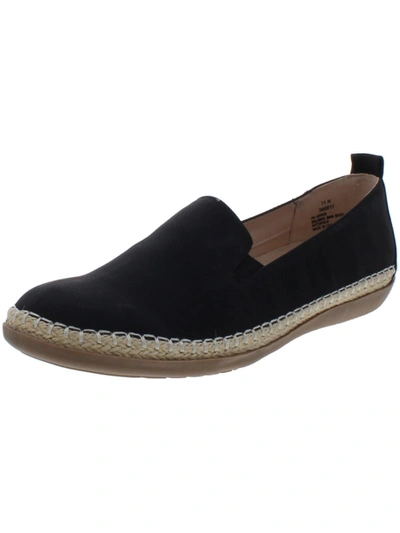 Beacon Terri Womens Faux Leather Slip On Casual Shoes In Black