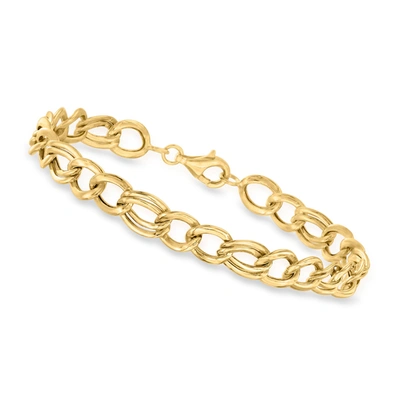 Canaria Fine Jewelry Canaria 10kt Yellow Gold Oval-link Bracelet In White
