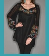 VINTAGE COLLECTION ISABELLA SQUARE NECK TUNIC IN BLACK