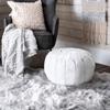 Nuloom Handmade Moroccan Leather Filled Ottoman Pouf