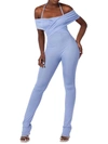 GRAYSCALE WOMENS CROSSOVER-BODICE BODY CONFORMING JUMPSUIT