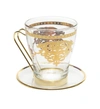 Classic Touch Decor Set Of 6 Tea Cups With Plates With Rich Gold Design